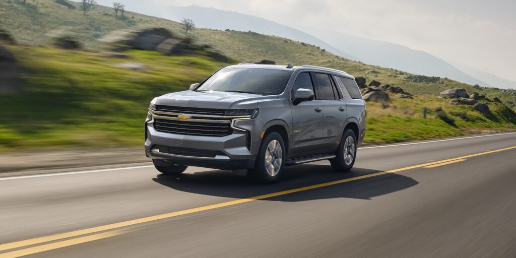 A moving 2022 Chevrolet Tahoe