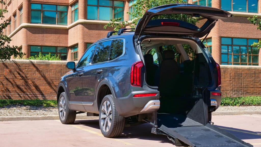 SUV with installed ramp for accessibility 