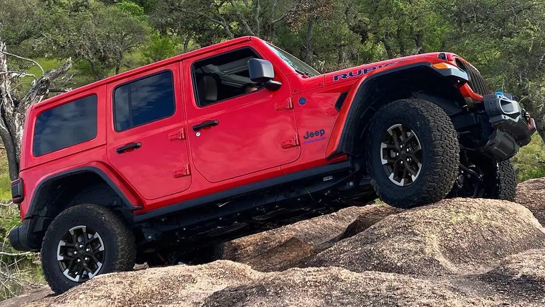 The 2024 Jeep Wrangler in action off-road